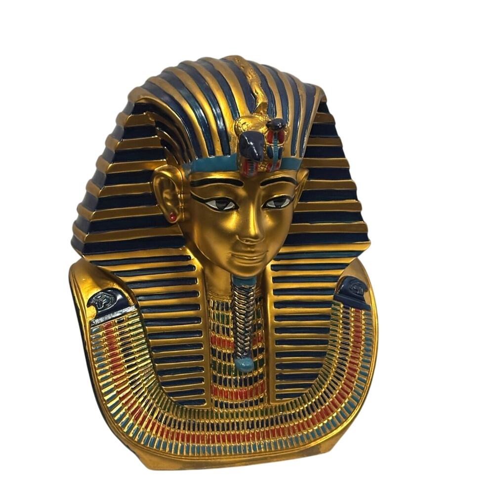 King Tut Bust Sculpture Egyptian Pharaoh Decor Tutankhamun Egyptian Revival Art
